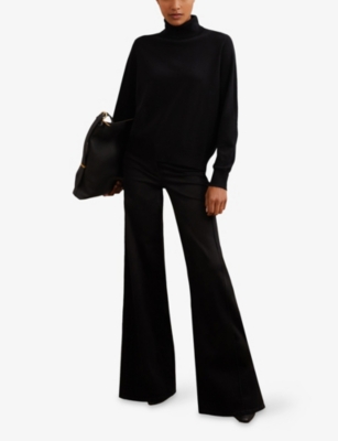 Reiss Womens  Wendy Roll-neck Wool Jumper In Black