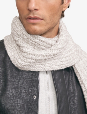 REISS: Ribbed Knitted Scarf