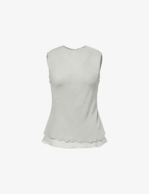 Rotate Birger Christensen Womens Mirage Gray Riniva Sleeveless Woven Top In Gray