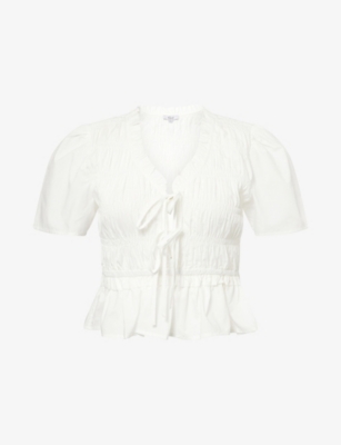 RAILS: Portia Shirred Cotton-Blend Top