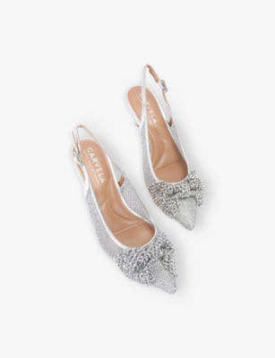 CARVELA: Chiara Bow Woven Slingback Courts