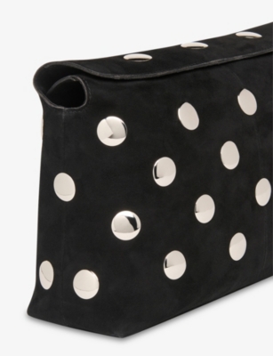 WHISTLES: Fia Studded Suede Clutch Bag