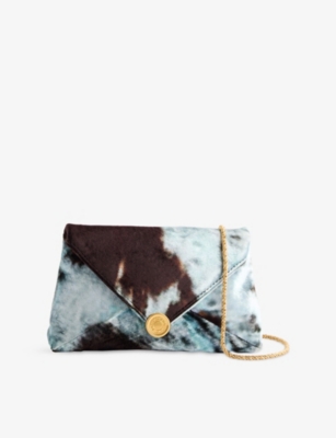 DRIES VAN NOTEN: Printed Velvet Envelope Clutch Bag