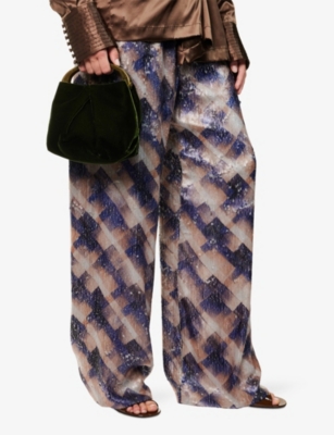 DRIES VAN NOTEN: Small Cotton-Velvet Top-Handle Bag
