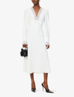 ALESSANDRA RICH: Envers Lace Woven Midi Dress