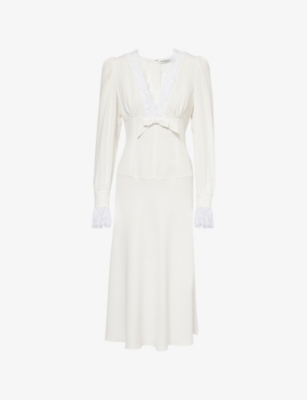 ALESSANDRA RICH: Envers Lace Woven Midi Dress
