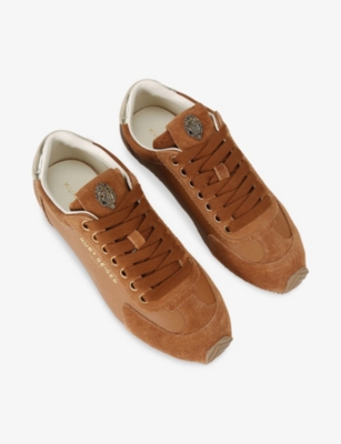 Kurt Geiger Womens Tan Comb Islington Leather Trainers Eur 35 / 2 Uk In Brown