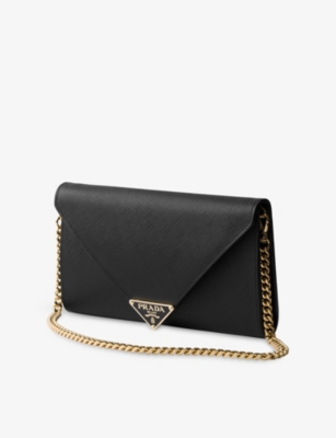 PRADA: Saffiano Leather Envelope Clutch Bag