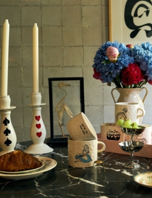 Anna + Nina White  X Disney Wonderland Whimsy Stoneware Breakfast Plate In White