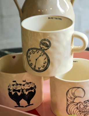 Anna + Nina White Tweedle Dee  Tweedle Dum Stoneware Mug In Multi