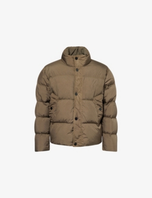 STONE ISLAND: Logo-Patch Crinkle Padded Shell Jacket