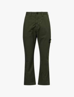 STONE ISLAND: Straight-Leg Twill Cotton Trousers