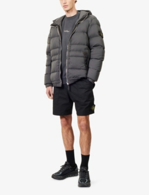 STONE ISLAND: Supima Logo-Badge Cotton Shorts