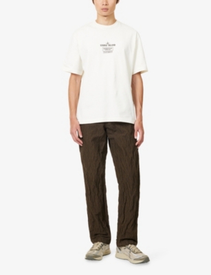 STONE ISLAND: Industrial-Print Short-Sleeve Cotton T-Shirt