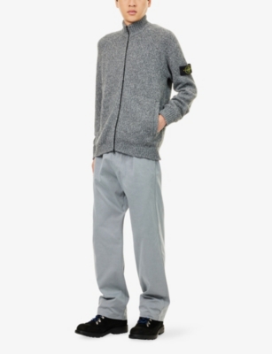 STONE ISLAND: Mouline Merl-Knit Wool Cardigan