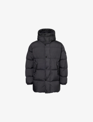 STONE ISLAND: Crinkle logo-Patch Padded Shell Parka Jacket