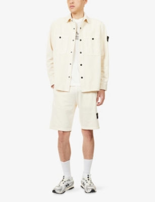 STONE ISLAND: Logo-Badge Long-Sleeve Corduroy 800 Shirt