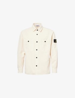 STONE ISLAND: Logo-Badge Long-Sleeve Corduroy 800 Shirt