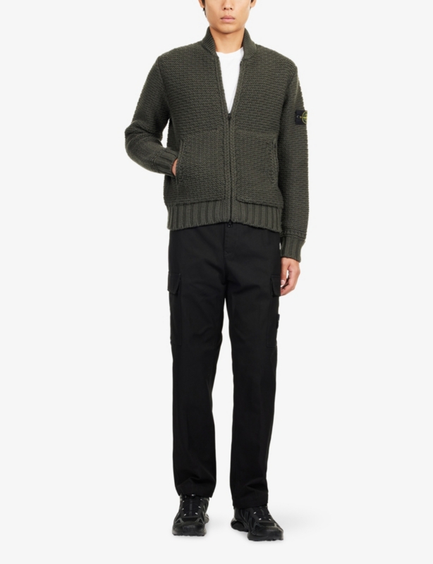 Stitch-In Zipped Virgin-Wool Cardigan