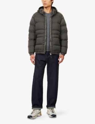 Stone Island Short Hooded Down Jacket In Gray