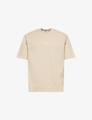 STONE ISLAND: Graphic-Print Crewneck Cotton T-Shirt