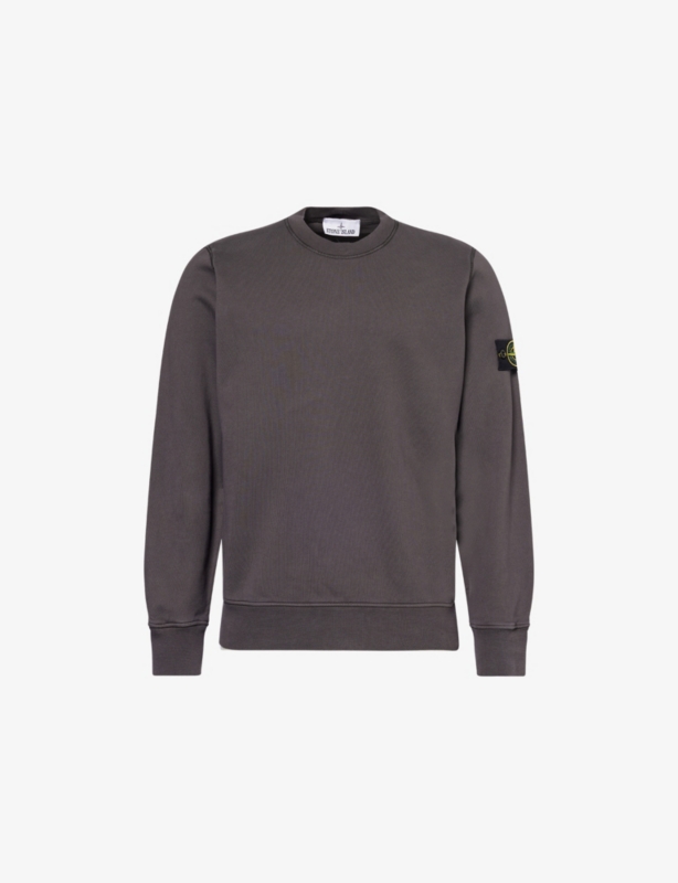 Brand-Patch Crewneck Cotton-Fleece Sweatshirt