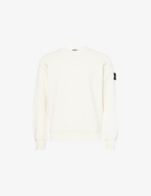 STONE ISLAND: Brand-Patch Crewneck Cotton-Jersey Sweatshirt
