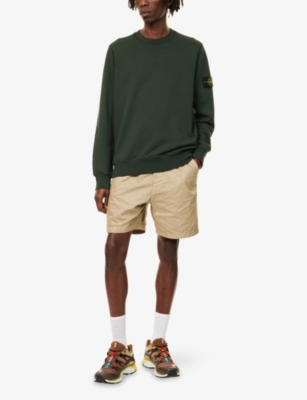 STONE ISLAND: Brand-Patch Crewneck Cotton-Jersey Sweatshirt