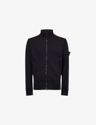 STONE ISLAND: Compass-Badge Zip Cotton-Jersey Sweatshirt