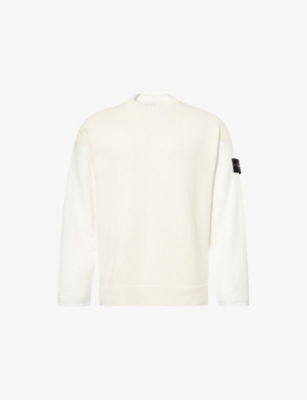 Stone Island Mens Ivory Special Projects Raw Beauty Contrast Knitted Sweatshirt In Multi