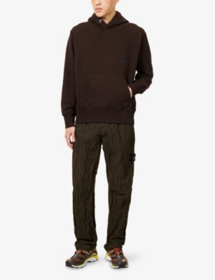 STONE ISLAND: Marina Embroider-Text Cotton-Jersey Hoody