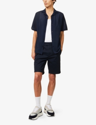 ARNE: Short-Sleeve Crochet-Knit Woven Shirt