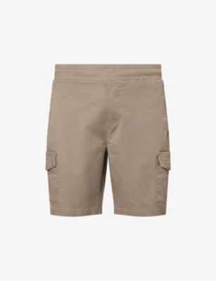 ARNE: Drawstring Patch-Pocket Stretch-Cotton Cargo Shorts