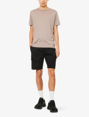 ARNE: Drawstring Patch-Pocket Stretch-Cotton Cargo Shorts