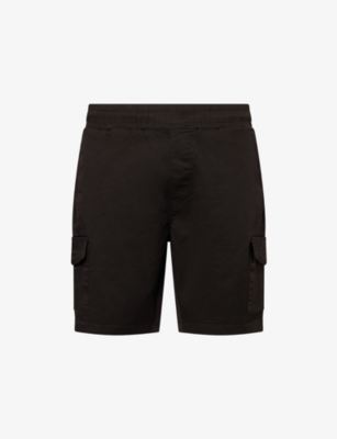 ARNE: Drawstring Patch-Pocket Stretch-Cotton Cargo Shorts