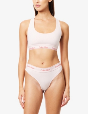 Calvin Klein Womens Potpourri Icon Logo-underband Cotton And Modal-blend Bralette In Purple