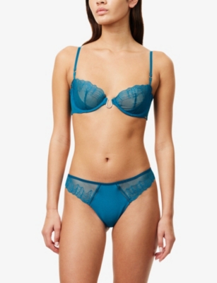 CALVIN KLEIN: Geo Lace Stretch-Woven Thong