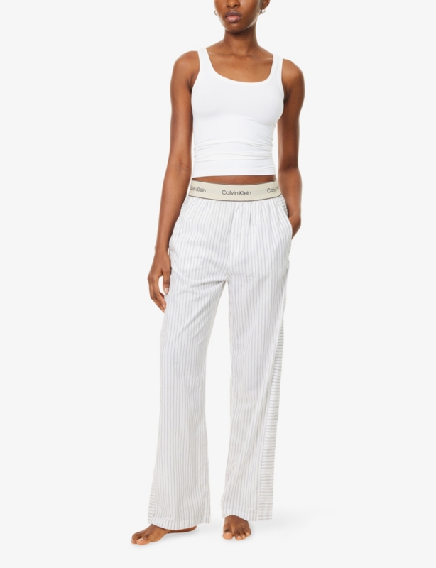 Logo-Waistband Cotton-Poplin Pyjama Bottoms
