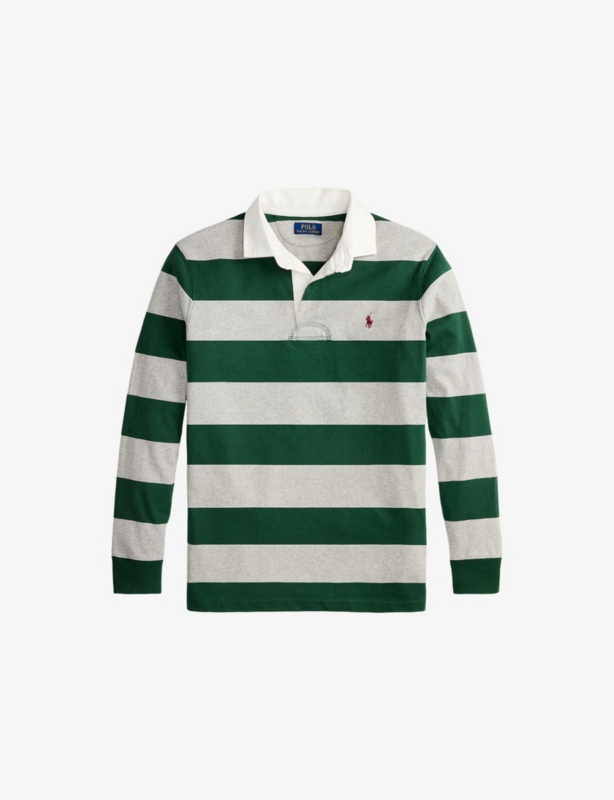 Striped Logo-Embroidered Cotton Rugby Shirt
