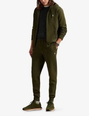 Polo Ralph Lauren Mens Green Logo-embroidered Double-knit Cotton-blend Jogging Bottoms In Green