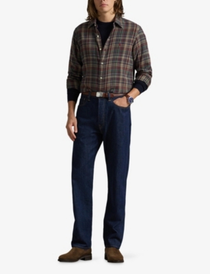 POLO RALPH LAUREN: Checked Logo-Embroidered Cotton Sport Shirt