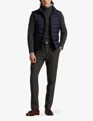 Polo Ralph Lauren Mens Navy The Colden Logo-embroidered Down Gilet In Blue