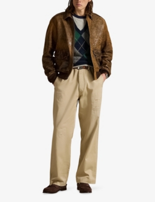 Polo Ralph Lauren Giacca In Pelle Marrone Uomo In Brown