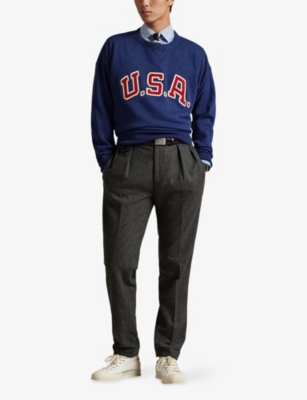 POLO RALPH LAUREN: USA Vintage-Fit Cotton-Blend Sweatshirt