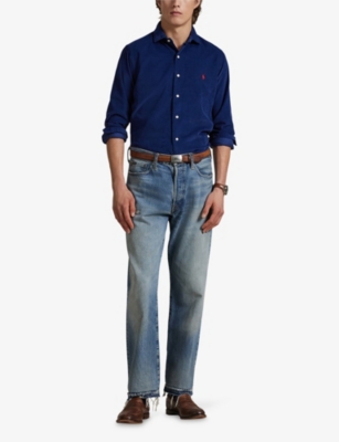 POLO RALPH LAUREN: Logo-Embroidered Custom-Fit Cotton-Corduroy Shirt