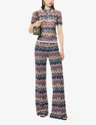 MISSONI: Chevron Knit Polo Shirt