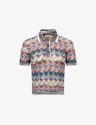 MISSONI: Chevron Knit Polo Shirt