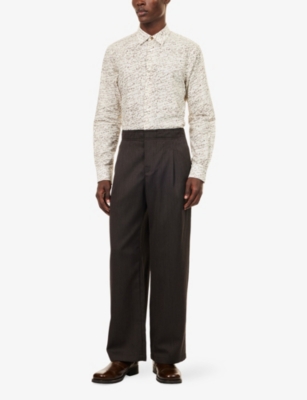 PAUL SMITH: Writing-Print Slim-Fit Cotton-Poplin Shirt