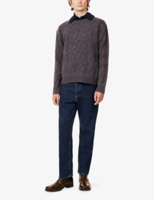 PAUL SMITH: Jacquard-Pattern Crewneck Wool Jumper