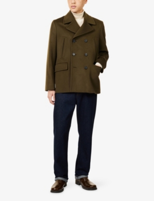 PAUL SMITH: Notched-Collar Double-Breasted Wool-Cashmere Blend Pea Coat